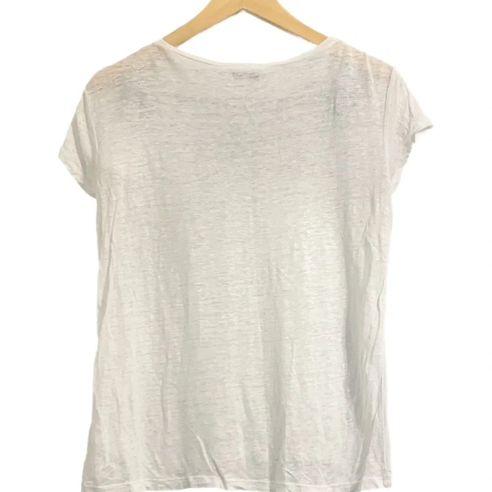 Babaton Classic Silk & Linen White Tee with Lace Detailing Size XXS - Picture 4 of 6